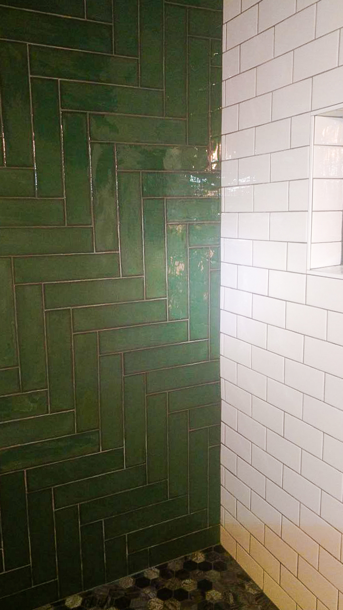 Green & White Tile Combination